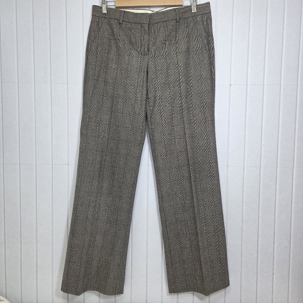 Theory Wool‎ Blend Brown Herringbone Trousers Pants size 10